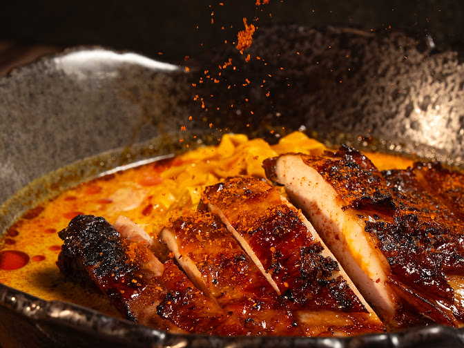 Grilled chicken Khao Soi