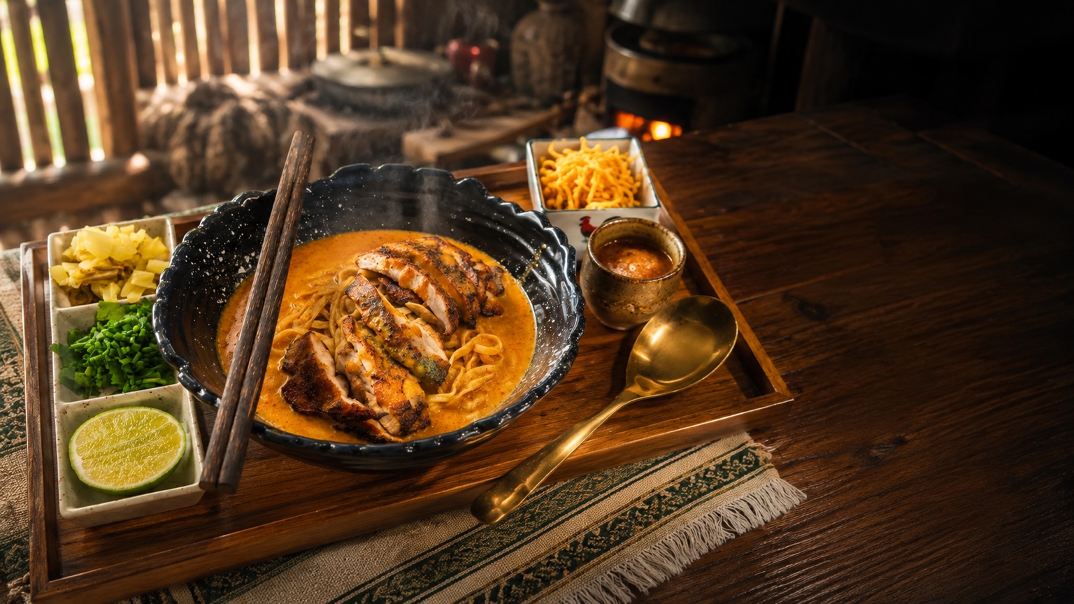 Khao Soi in a warm Lampang-inspired setting